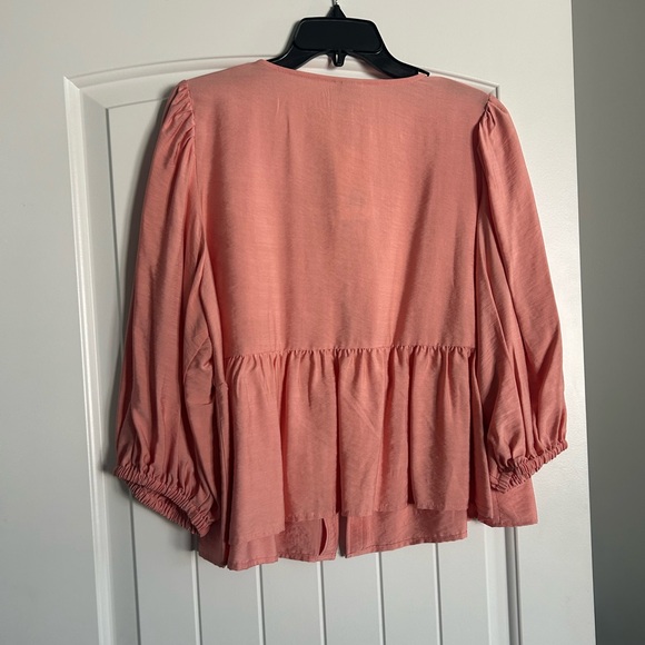 NWT Women’s A New Day Pink Tie Down Flyaway Top - Size L - Picture 8 of 16